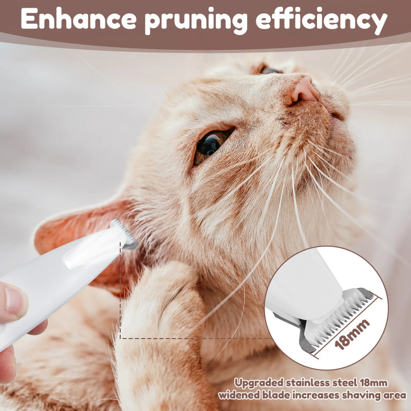 Pet Paw Trimmer with LED Light & Display – Cordless Waterproof Dog Hair Clipper