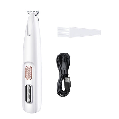 Pet Paw Trimmer with LED Light & Display – Cordless Waterproof Dog Hair Clipper